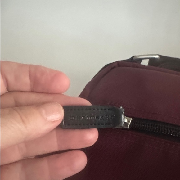 Marimekko Cash & Carry Canvas Crossbody Nylon Maroon Bag - Picture 8 of 12